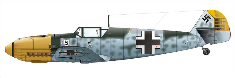Un Messerschmitt Bf 109E. Ilustración: Wikimedia Commons